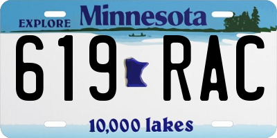MN license plate 619RAC