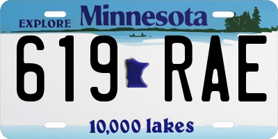 MN license plate 619RAE