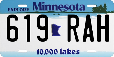 MN license plate 619RAH