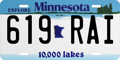MN license plate 619RAI