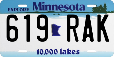 MN license plate 619RAK