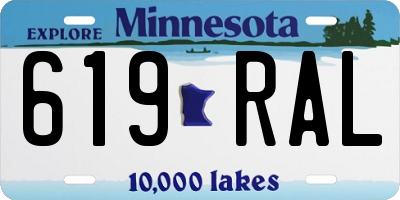 MN license plate 619RAL