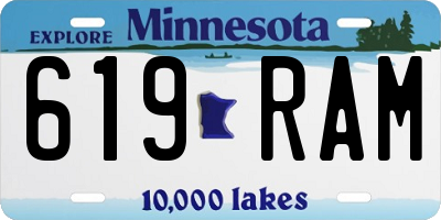 MN license plate 619RAM