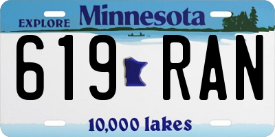MN license plate 619RAN