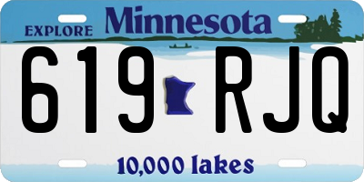 MN license plate 619RJQ