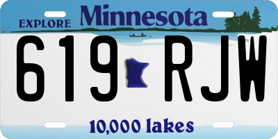 MN license plate 619RJW
