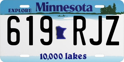MN license plate 619RJZ