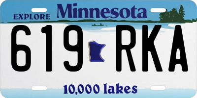 MN license plate 619RKA
