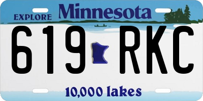 MN license plate 619RKC
