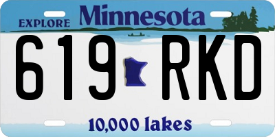 MN license plate 619RKD