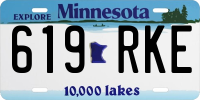 MN license plate 619RKE