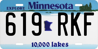 MN license plate 619RKF