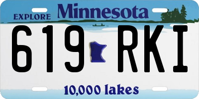MN license plate 619RKI