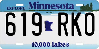 MN license plate 619RKO