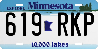 MN license plate 619RKP