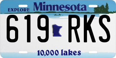 MN license plate 619RKS