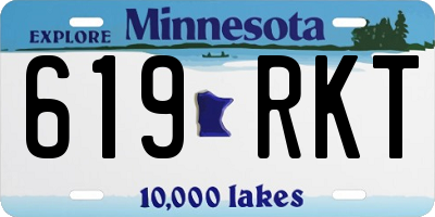 MN license plate 619RKT