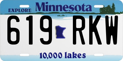 MN license plate 619RKW