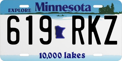 MN license plate 619RKZ