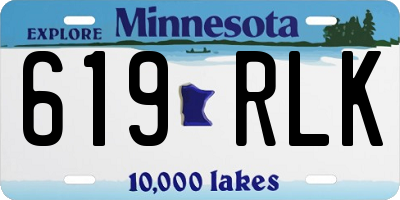 MN license plate 619RLK