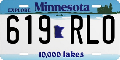 MN license plate 619RLO