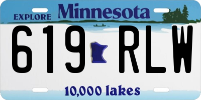 MN license plate 619RLW
