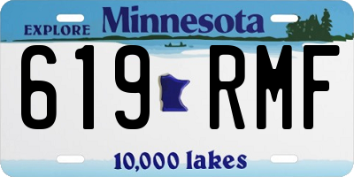 MN license plate 619RMF