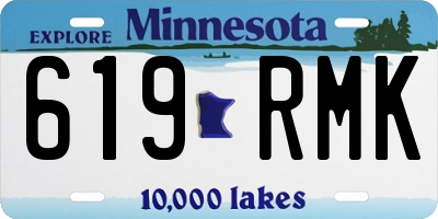 MN license plate 619RMK
