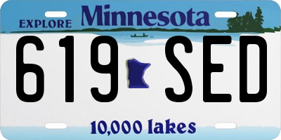 MN license plate 619SED