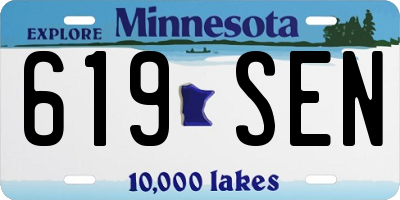 MN license plate 619SEN