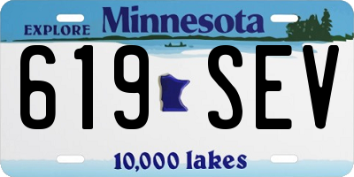 MN license plate 619SEV