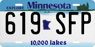 MN license plate 619SFP