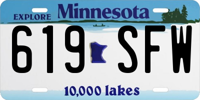MN license plate 619SFW
