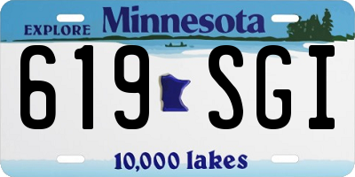 MN license plate 619SGI