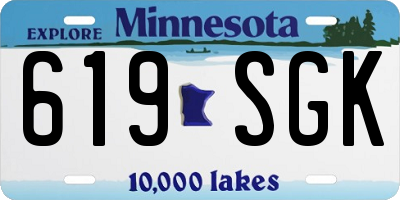 MN license plate 619SGK