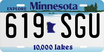 MN license plate 619SGU