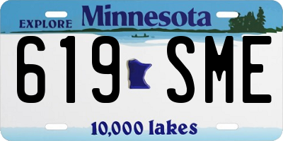 MN license plate 619SME