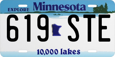 MN license plate 619STE