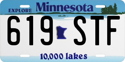 MN license plate 619STF