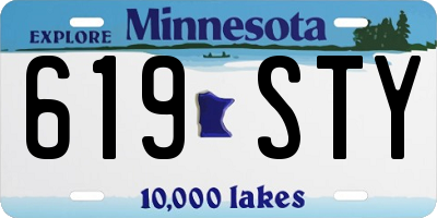 MN license plate 619STY