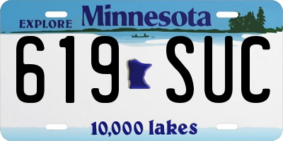 MN license plate 619SUC