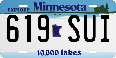 MN license plate 619SUI
