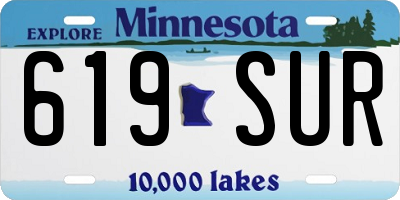 MN license plate 619SUR