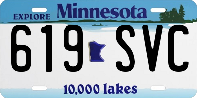MN license plate 619SVC