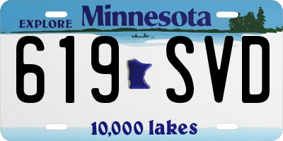 MN license plate 619SVD