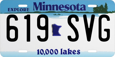 MN license plate 619SVG