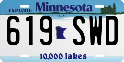 MN license plate 619SWD