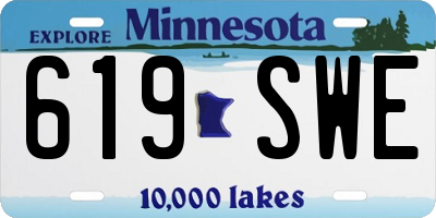 MN license plate 619SWE