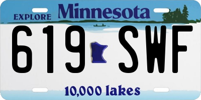 MN license plate 619SWF