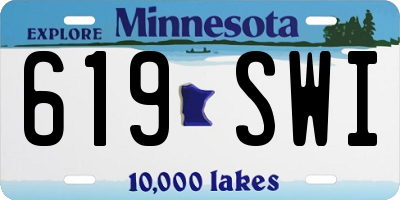 MN license plate 619SWI